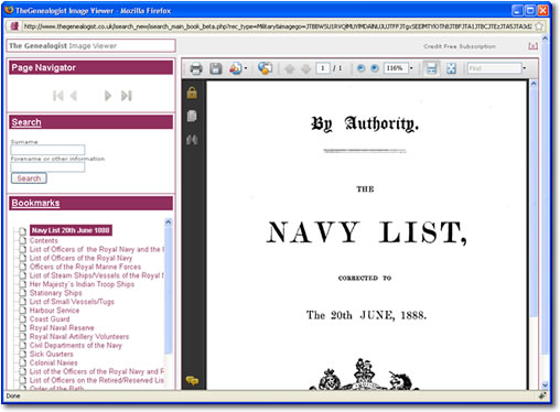 Search Navy Lists online at TheGenealogist.co.uk